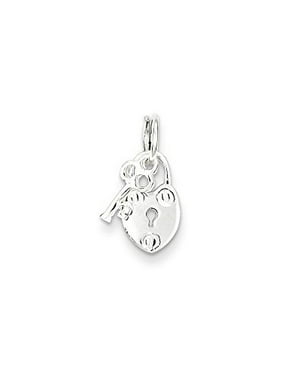 Pendants Beach and Sea Life Charms .925 Sterling Silver CZ Heart Key with Lobster Clasp Charm Pendant 